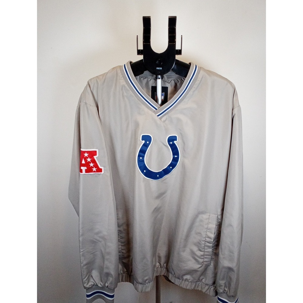 Men's NFL Indianapolis Colts Gray Pullover Jacket Size XXL With Embroidery‎